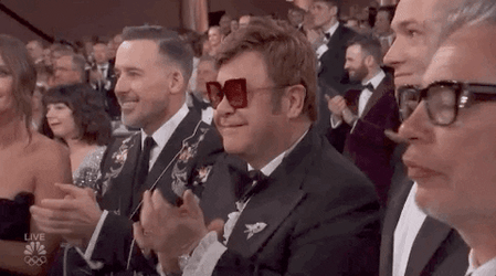 Elton John Applause And Fist Pump GIF