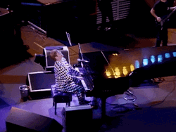 Elton John Playing Piano Aerial View GIF