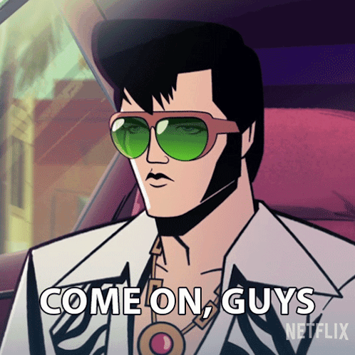 Elvis Presley Cartoon Says Come On Guys On Netflix GIF
