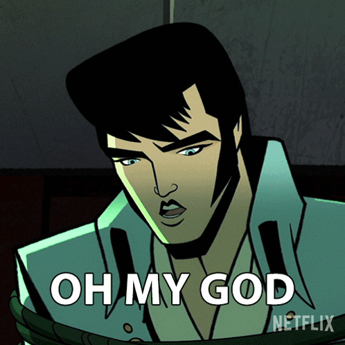 Elvis Presley Cartoon With Oh My God GIF