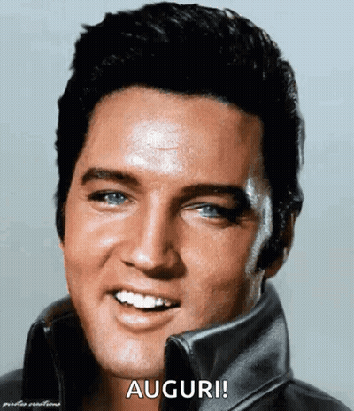 Elvis Presley Close Up With Auguri GIF