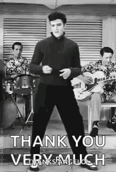 Elvis Presley Is Dancing In Front Of A Group Of Men Playing Drums And Guitars In A Black And White Photo . GIF