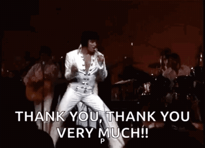 Elvis Presley Is Dancing On Stage And Saying Thank You GIF