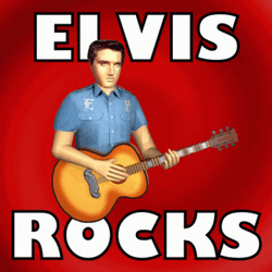Elvis Presley Rocks 3D Guitar GIF