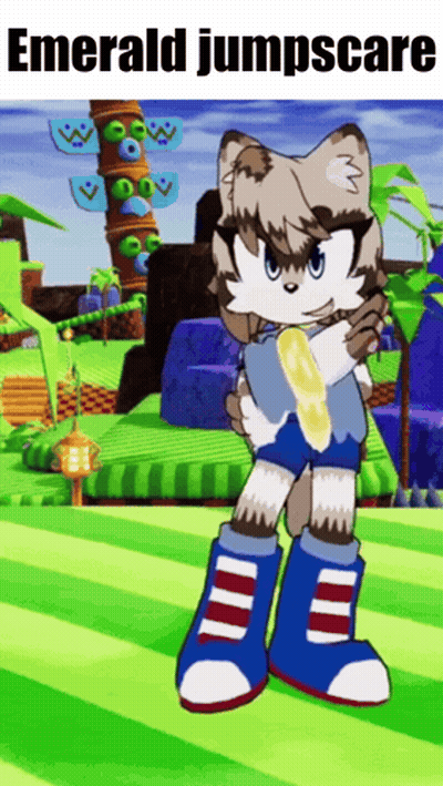Emerald Jumpscare Standing in Green Field