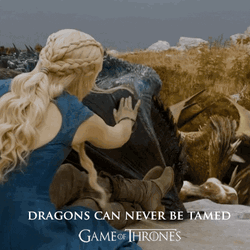 Emilia Clark Khaleesi Taming Her Dragon Drogon  GIF