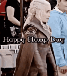 Emilia Clarke Happy Hump Day Fist Pump GIF