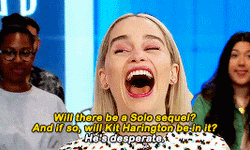 Emilia Clarke Hilarious Reaction He's Desperate GIF