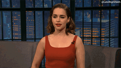 Emilia Clarke Late Night Talk Show Laughing GIF