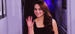 Emilia Clarke Wave While Walking  GIF