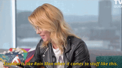 Emily Bett Rickards Saying Stephen Like Rain Man GIF