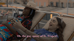Emily In Paris Gay Spray Of Saint Tropez GIF