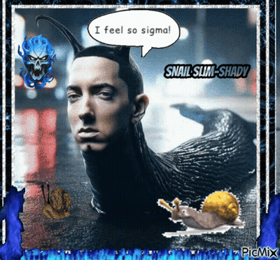 Eminem Speech Bubble Saying I Feel So Sigma GIF