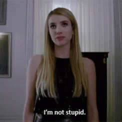 Emma Roberts Denying She Is Stupid GIF