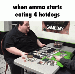 Emma Starts Eating Four Hotdogs Mad GIF