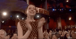 Emma Stone Clapping Happy Tears GIF
