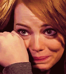 Emma Stone Holding Back Tears GIF