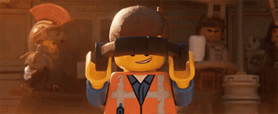 Emmett From The Lego Movie Wearing Headphones Holding Hammer