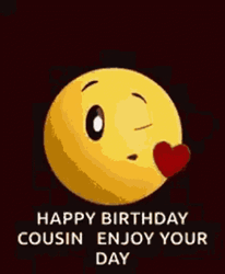 Emoji Giving Kiss Wishing Happy Birthday Cuz GIF