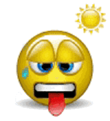 Emoji Sweating Tongue Out Hot Weather GIF