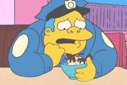 Emotional Chief Wiggum Eating GIF