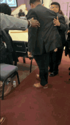 Emotional Guy With His Friends Praise Dance GIF