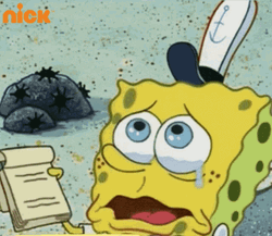 Emotional SpongeBob Tears Trickling GIF