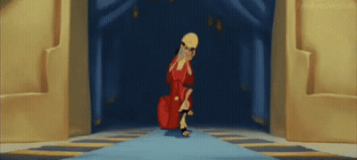 Emperor's New Groove Character On Blue Carpet GIF