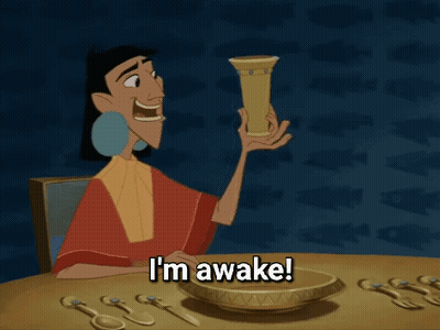 Emperor's New Groove Character Saying I'm Awake GIF