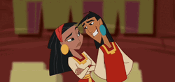 Emperor's New Groove Kuzco And Malina Staring GIF