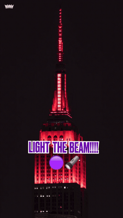 Empire State Building Lit Red Light The Beam GIF