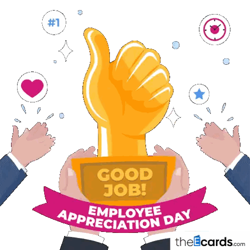Employee Appreciation Day Hand Thumbs Up Sticker