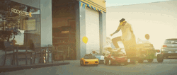 Employee Stealing Kiddie Car GIF