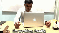 Employee Working Hard Laptop Pizza Meme GIF
