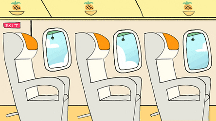 Empty Airplane Passenger Animation GIF
