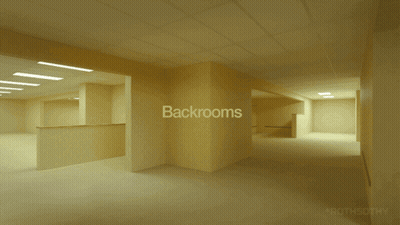 Empty Hallway With Backrooms GIF