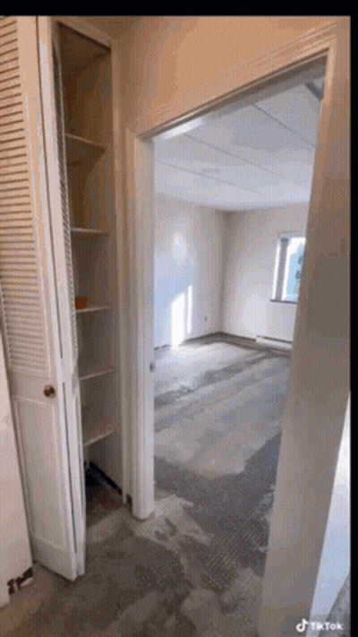 Empty Room With Closet And Door To Window GIF
