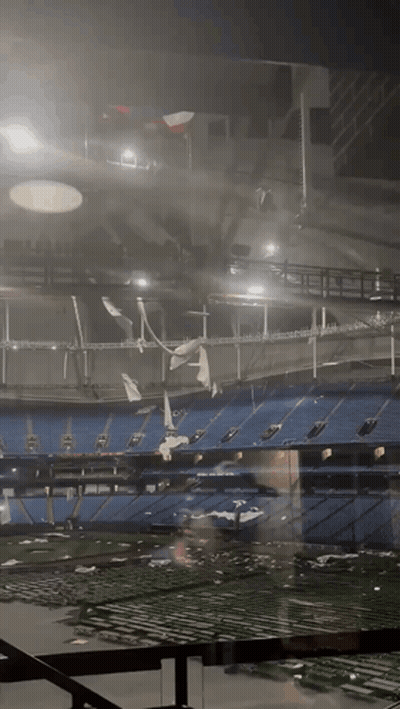 Empty Stadium With Smoke GIF