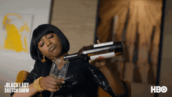 Empty Wine Black Lady GIF