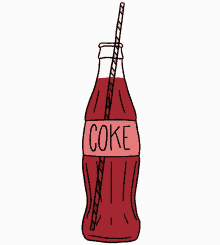 Emptying Coke Bottle With Straw GIF