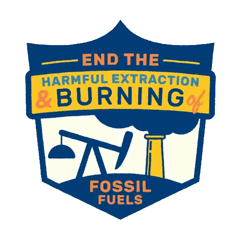 End Harmful Fossil Fuel Extraction Badge Sticker