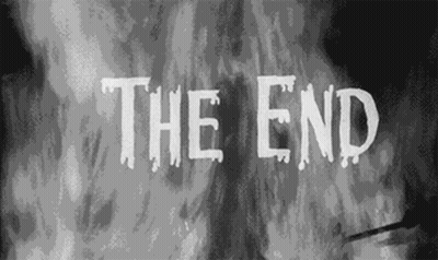 End Of Movie Black And White Image GIF