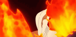 Endeavor Looking Around With Fiery Eyes GIF