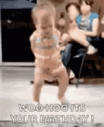Energetic Birthday Dance Funny Baby  GIF