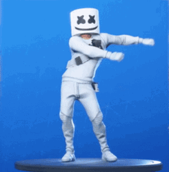 Energetic Marshmello Does Fortnite Dances GIF