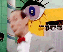 Energetic Pee Wee Herman With Eye Background GIF