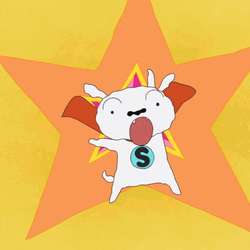 Energetic Super Shiro Cartoon Dog GIF
