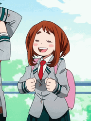 Energetic Uraraka Spreading Happiness GIF