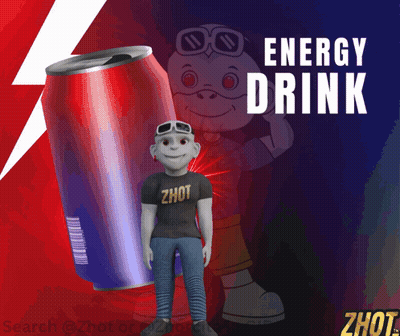 Energy Drink Can With Cartoon Character GIF