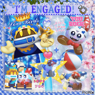 Engaged Love Birds Card You Rock GIF